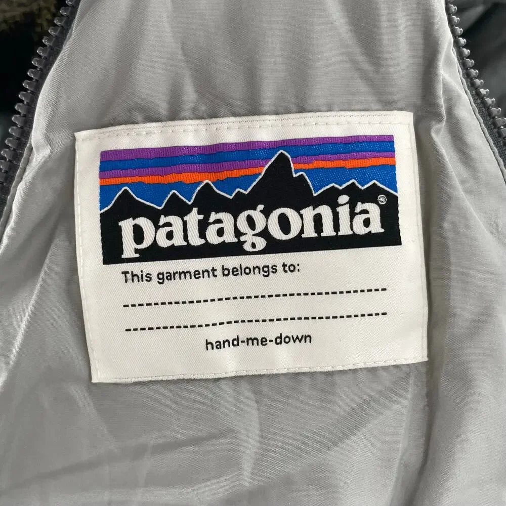 Patagonia Hi-Loft Carbon Grey Puffer Snowsuit Down Hiloft Baby Bunting 3-6 Month
